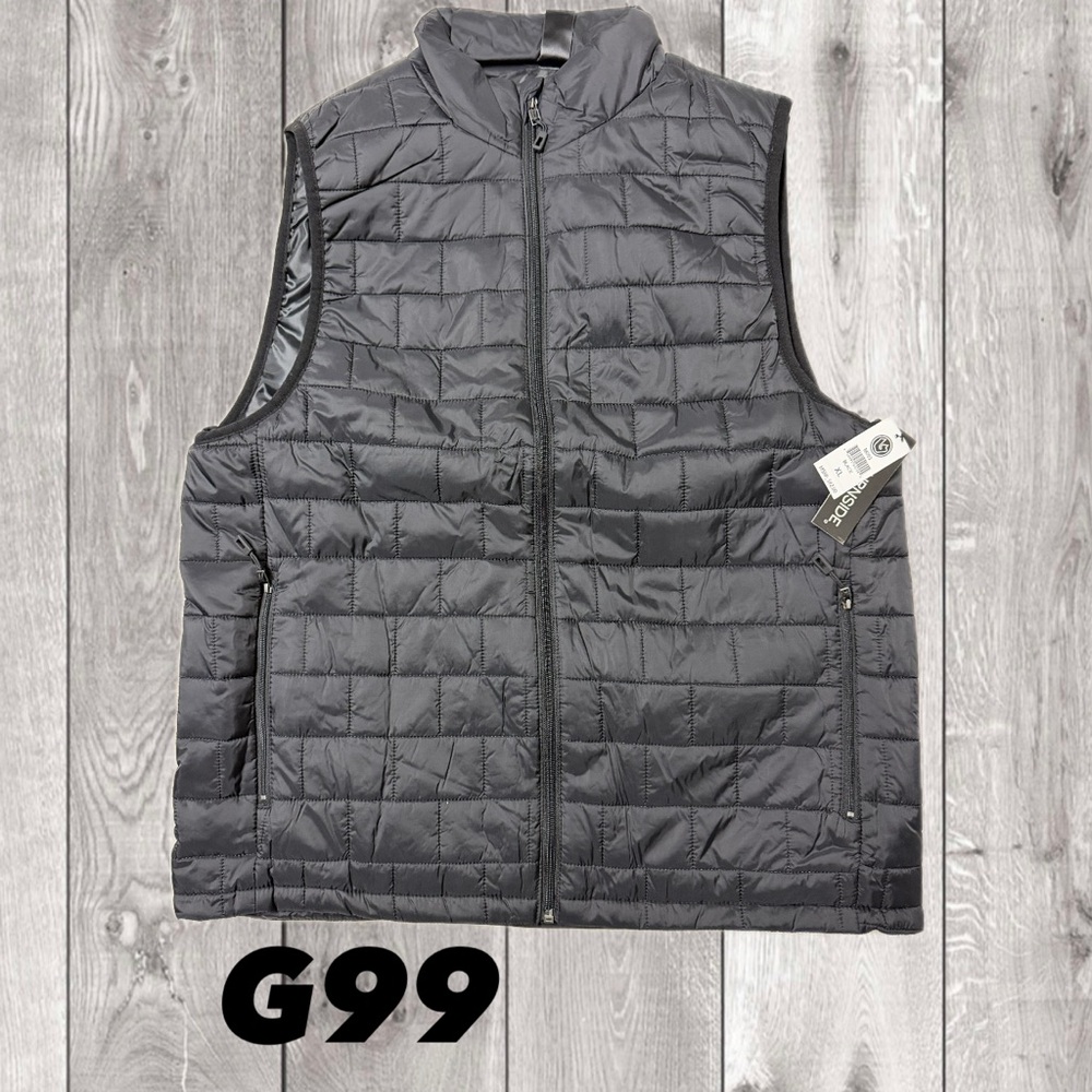 Burnside Men’s Puffer Vest | Black XL | Lightweight Workwear Layer G99